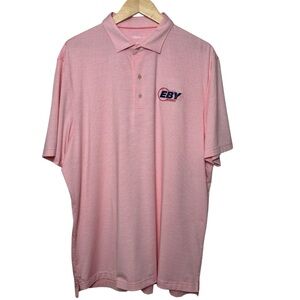 Johnnie-O Golf Polo Shirt Mens XL Orange Performance Jersey Lyndonn Stripes UPF